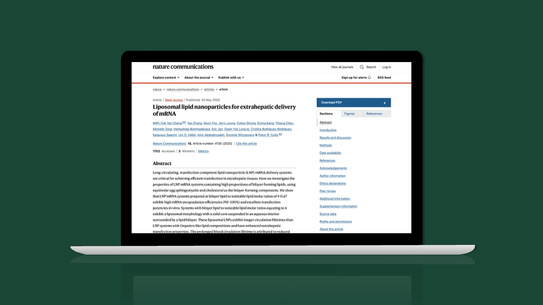 "The Evolving Needs of Therapeutic mRNA Developers" text over green background and DNA strand.